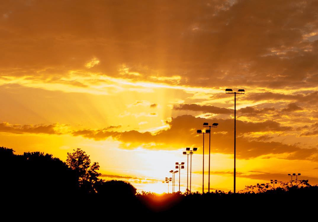 Solar street lights reducing carbon footprint