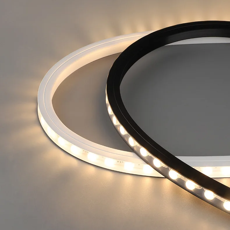 Flexible LED wall washer on curved building facade