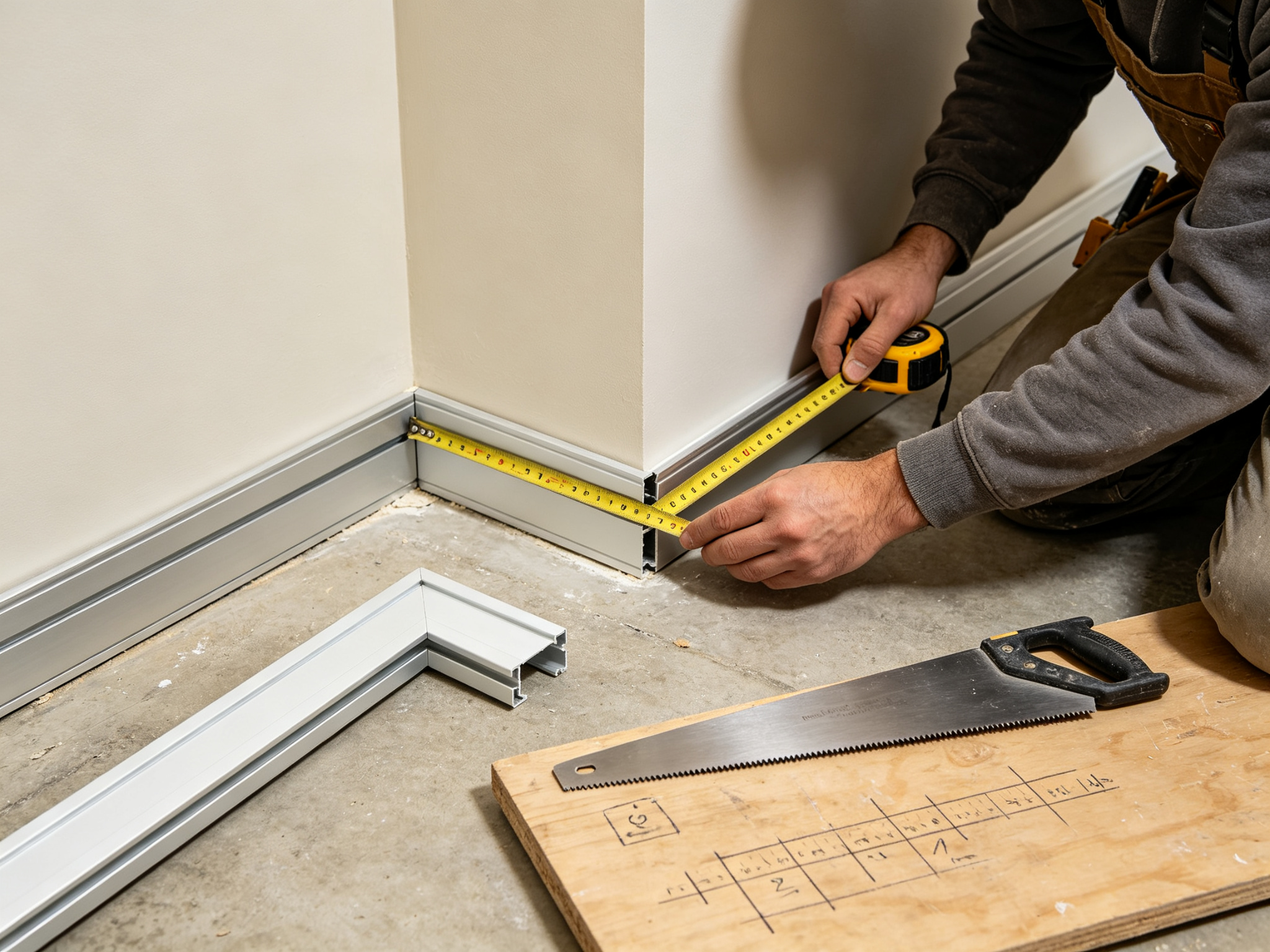 Measure and cut the corner LED channel