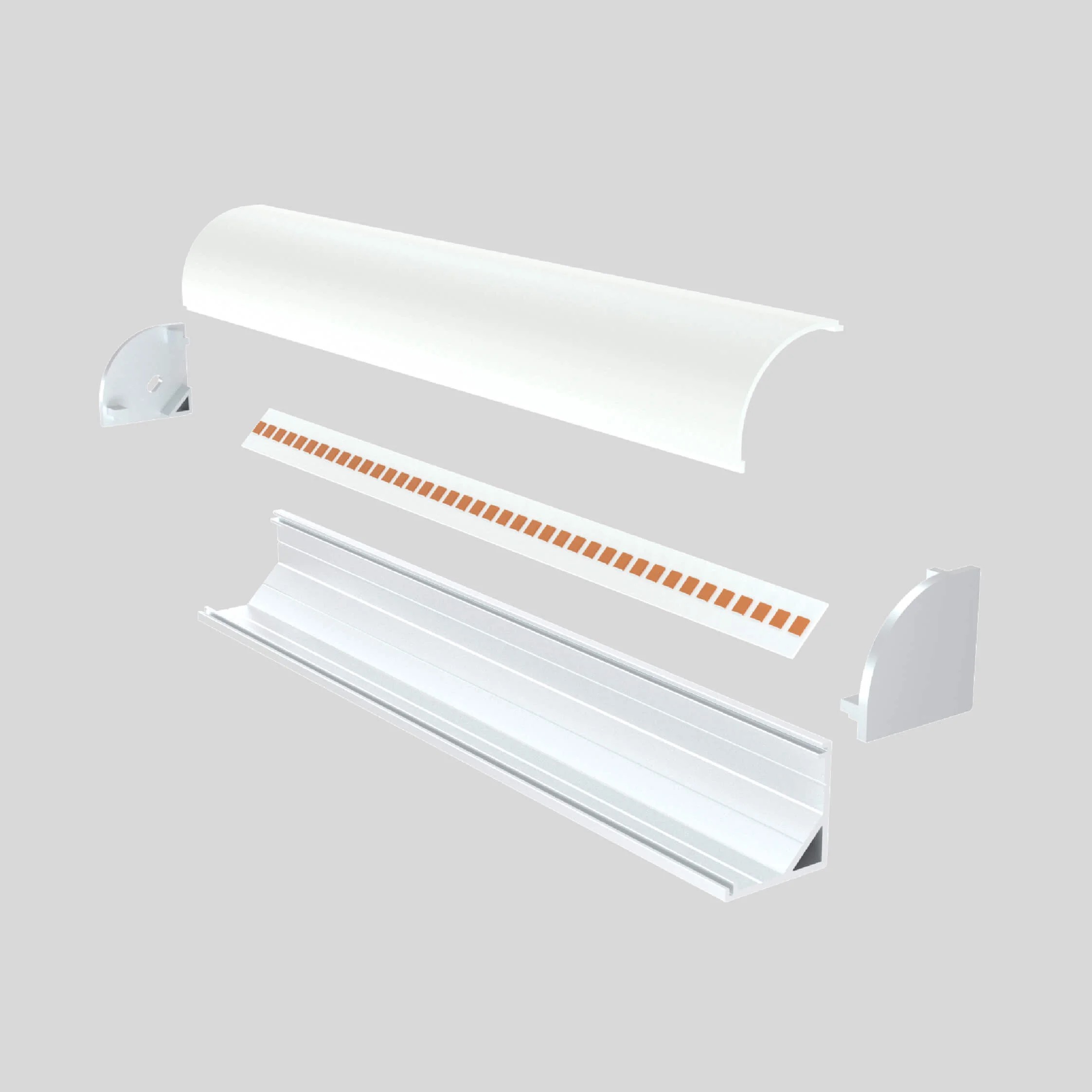 Corner LED channel structure diagram