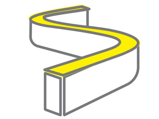 Horizontal bending neon flex shape