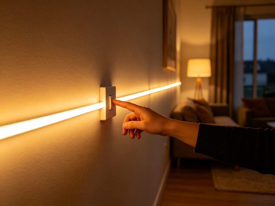 Power on and test the installed LED neon flex