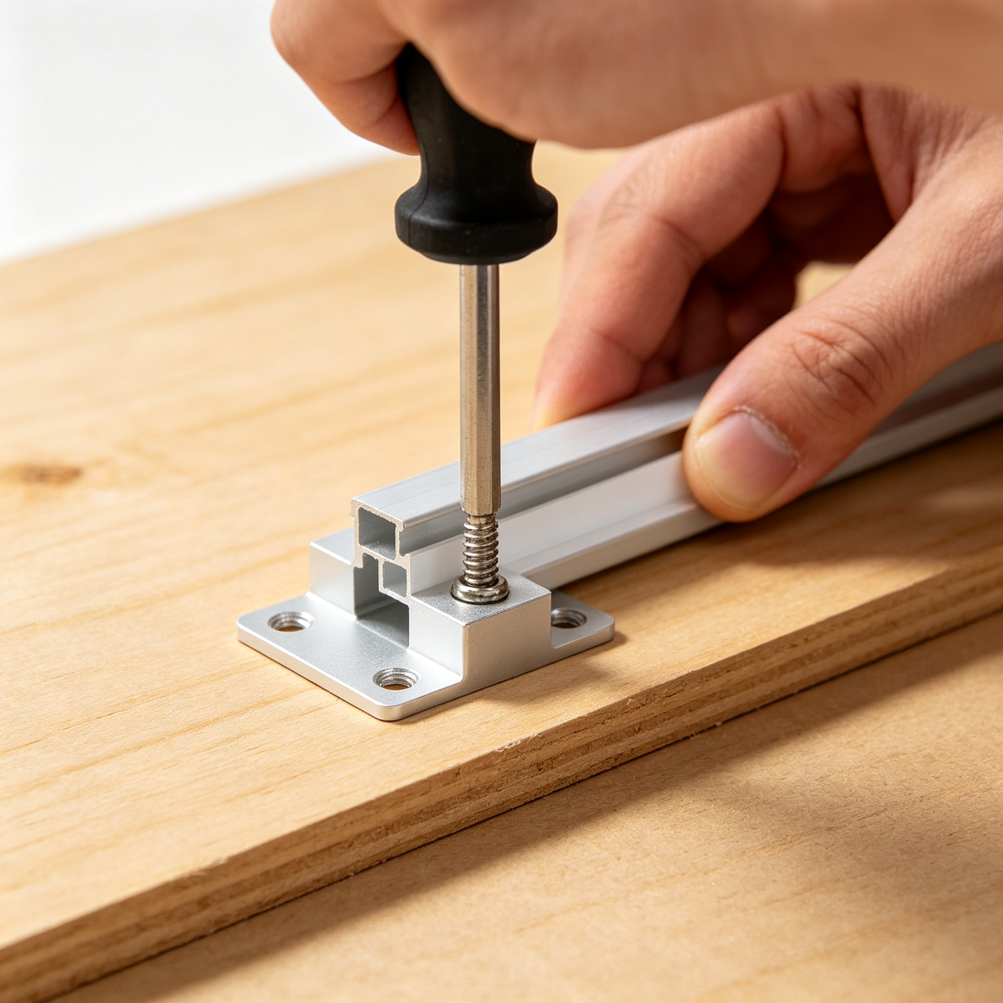 Screwing LED aluminum profile directly into wooden board