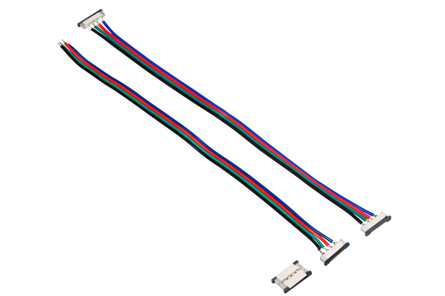 4-wire RGB LED strip connector with white housing